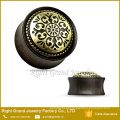 Moda bronze orelha de madeira Inlayed plugues túnel corpo jóia Piercing